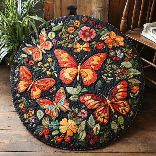 Butterfly Garden WJ2103066CL Quilted Round Mat