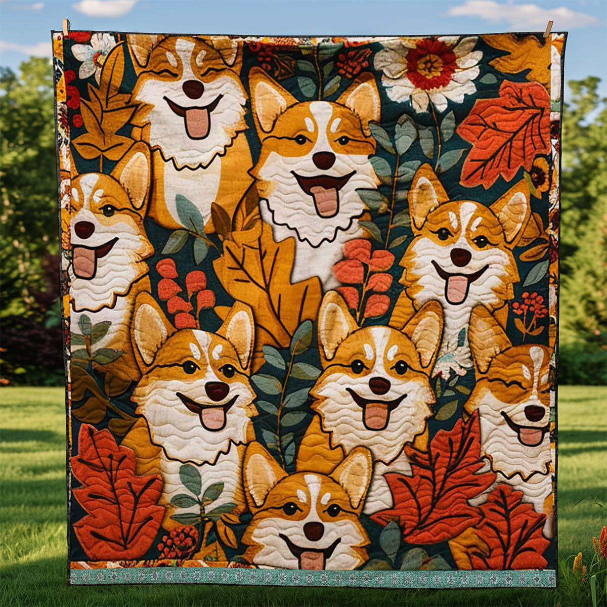 Cute Corgi WJ1309001CL Quilt