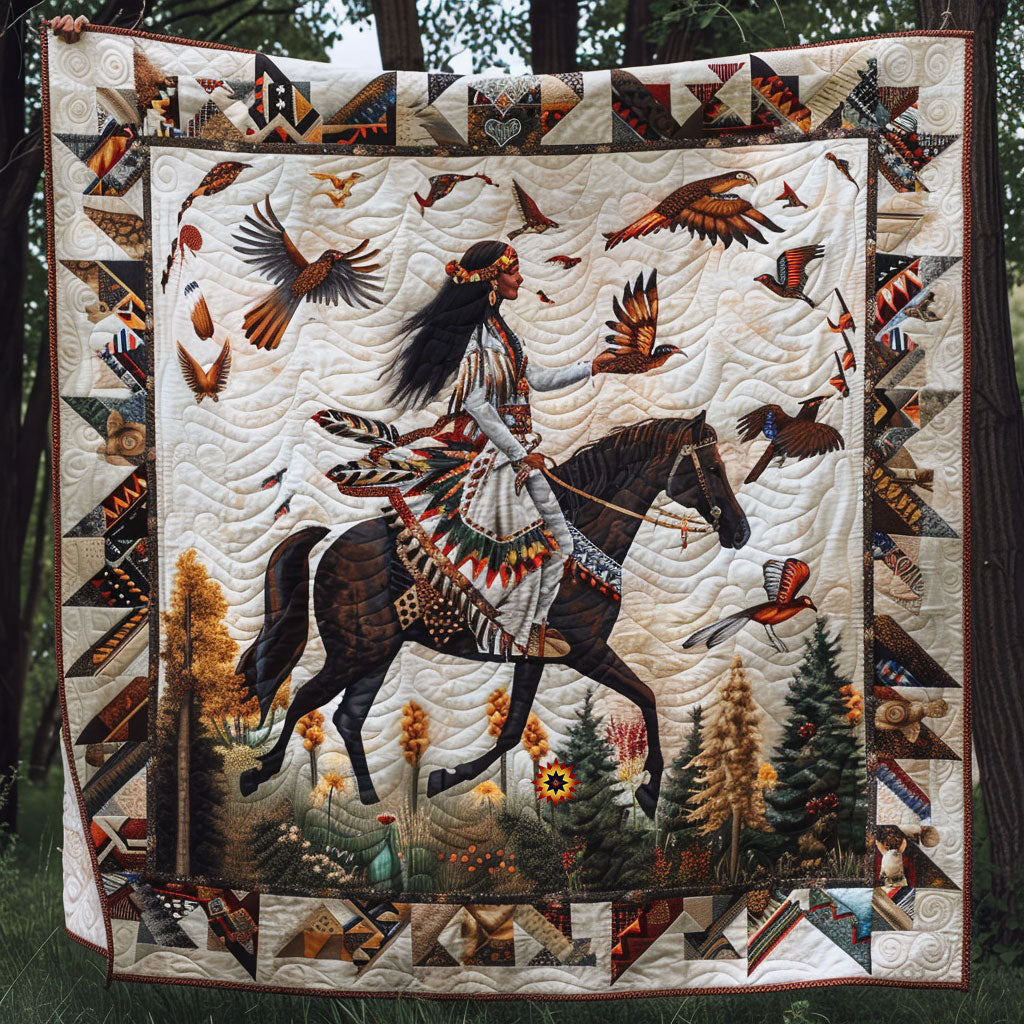 Native American Woman WJ1410016CL Quilt