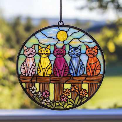 Cats In Fence WY2202113CL Suncatcher