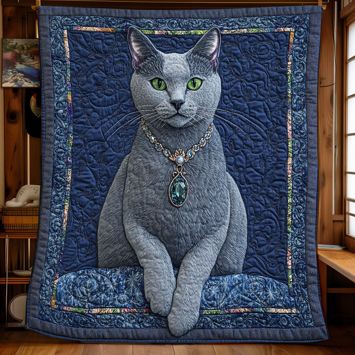 Russian Blue Cat XB2802004CL Quilt