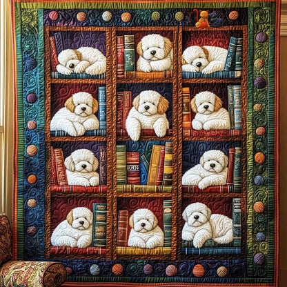 Bichon Frise Lazy Reader WN0210012CL Quilt