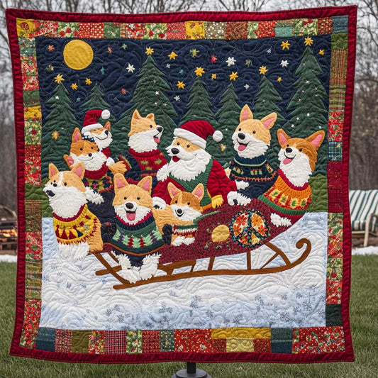 Corgi Winter Adventure WN1010059CL Quilt