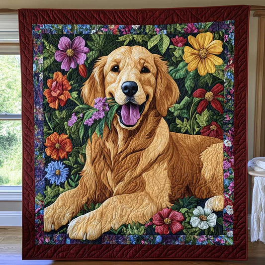 Adorable Golden Retriever Gift WP1309003CL Quilt