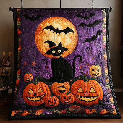 Cat Bat Halloween Night WP1909024CL Quilt