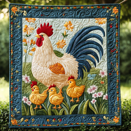 Rooster Flower WT1901016CL Quilt