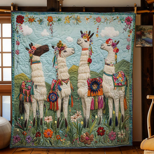 Majestic Floral Llama WN2312032CL Quilt