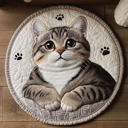 Kitty Laying CP2104012CL Quilted Round Mat