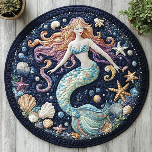 Mermaid Glow CW2605466CL Quilted Round Mat