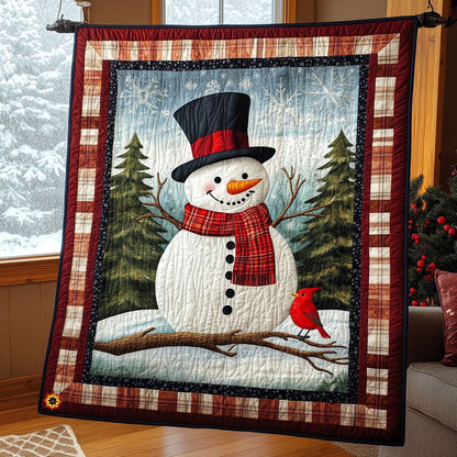 Snowman And Cardinal Bird WJ1411029CL Quilt