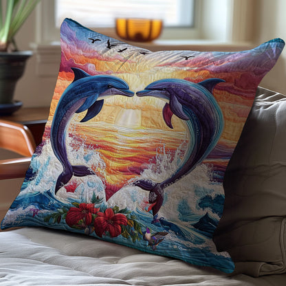 Heart Couple Dolphin WY1012007CL Quilt Pillow Case