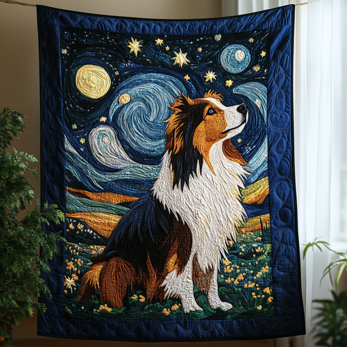 Collies Under Starry Skies WN2409033CL Quilt