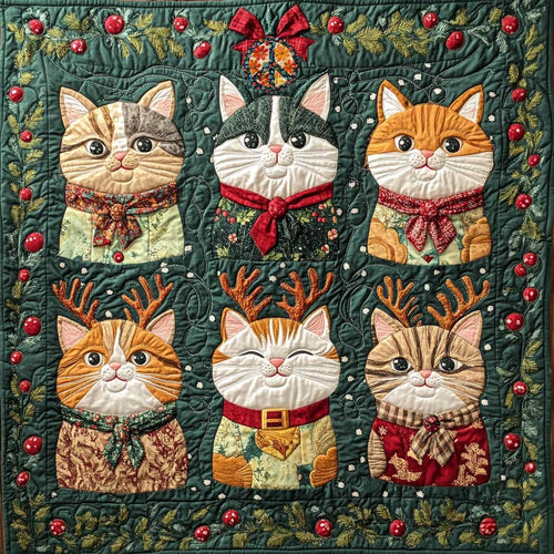 Christmas Cozzy Shorthair Cat WP0810018CL Quilt