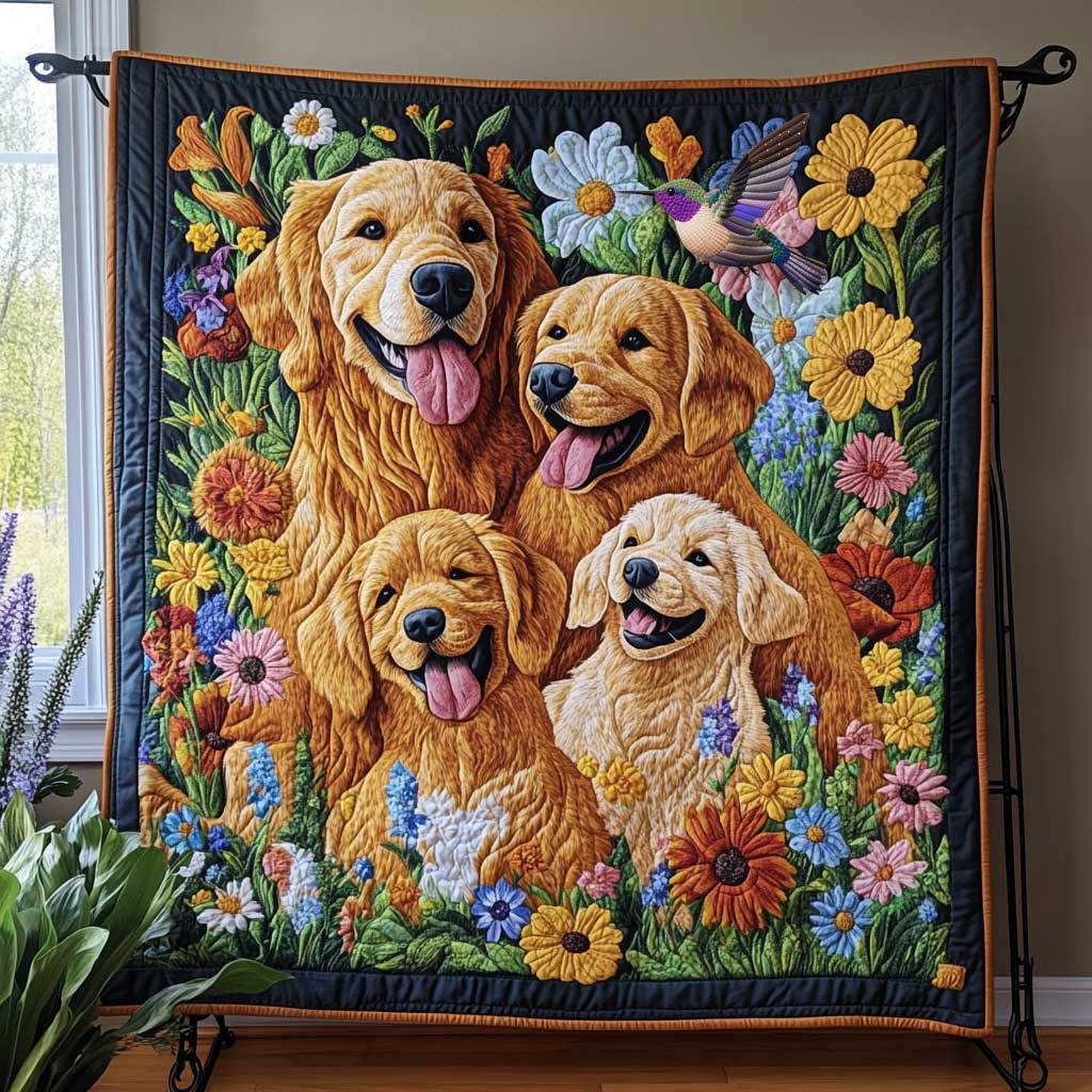 Golden Retriever Family WP0110020CL Quilt