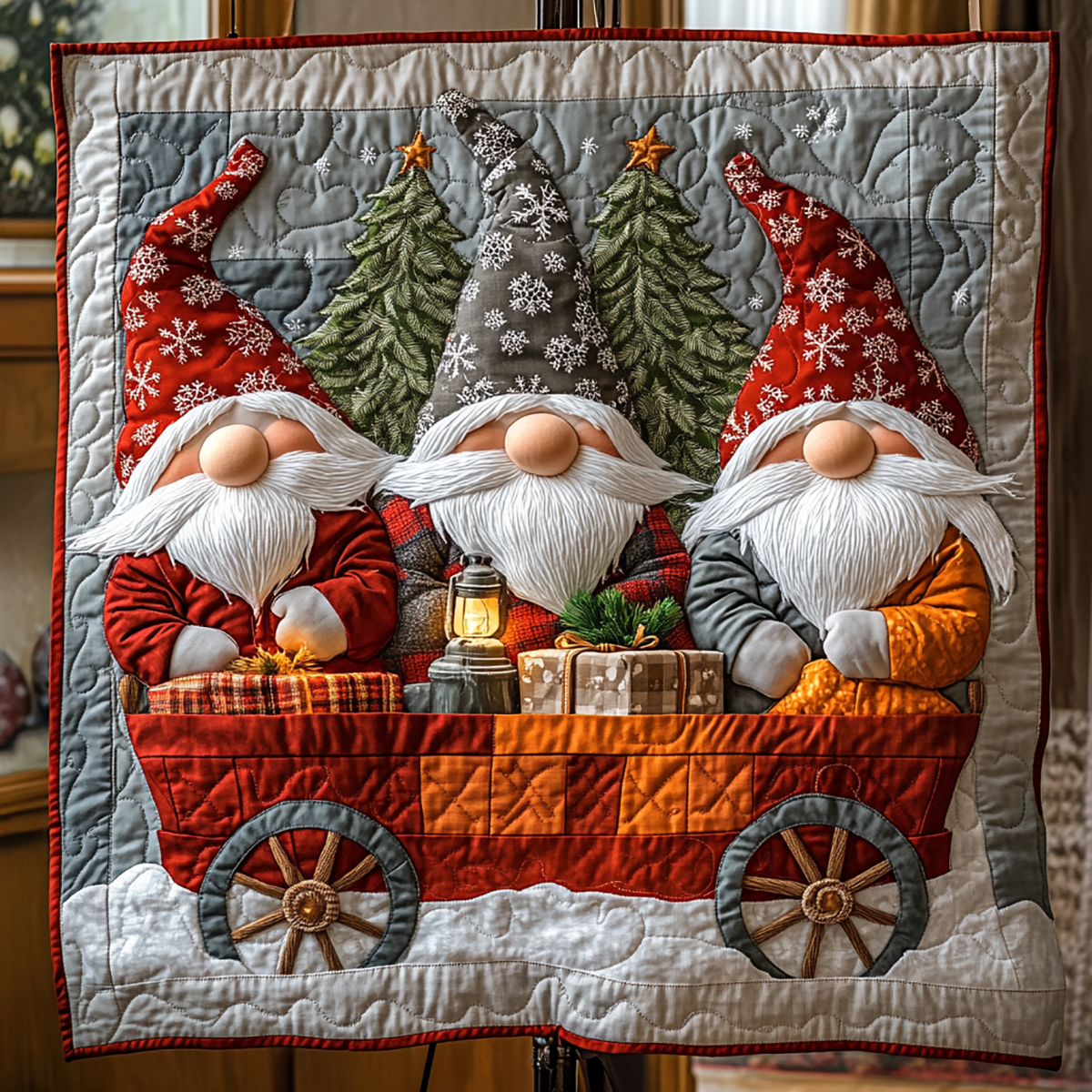 Cozy Gnome Christmas WG2509005CL Quilt