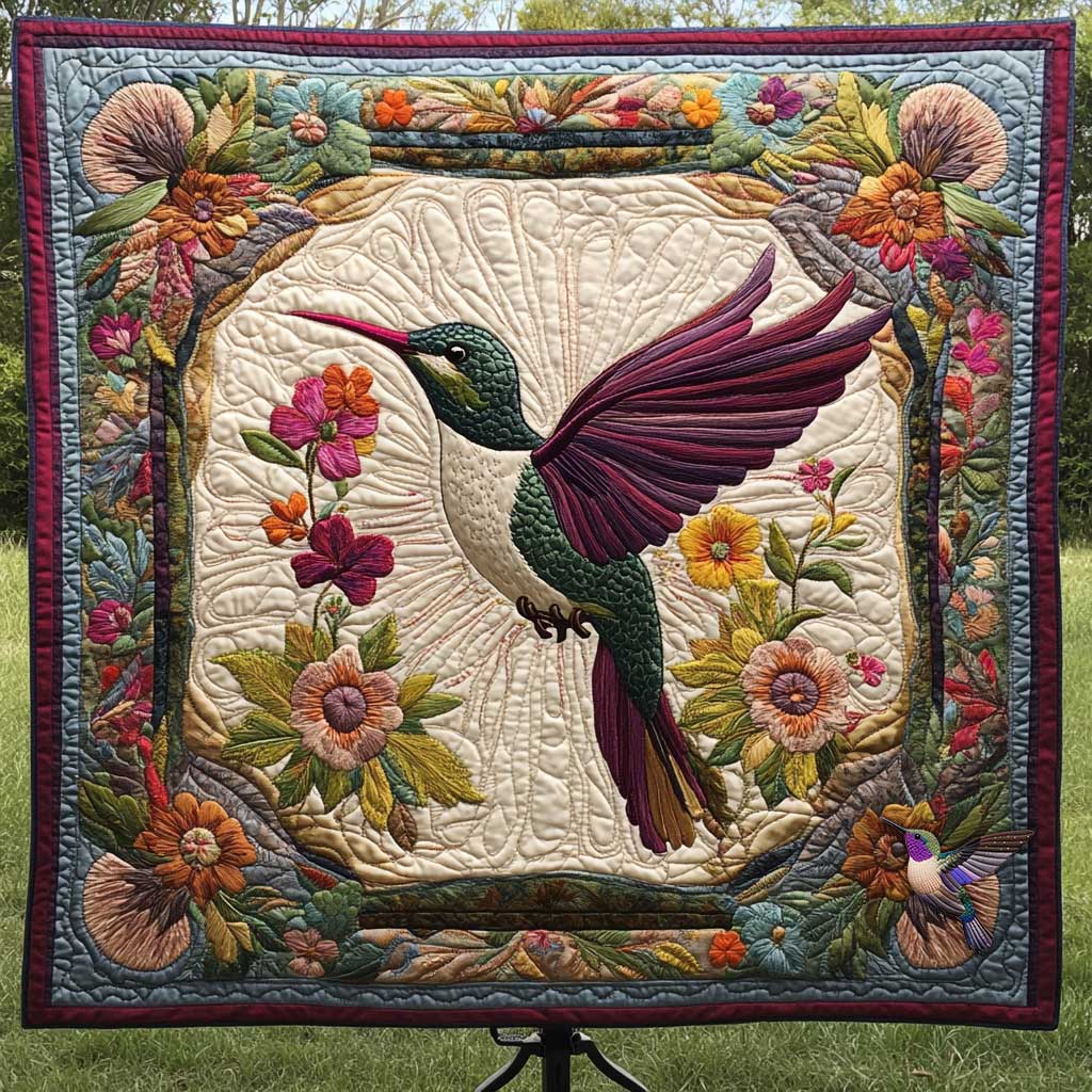 Hummingbird Flower Serenade WN0910006CL Quilt