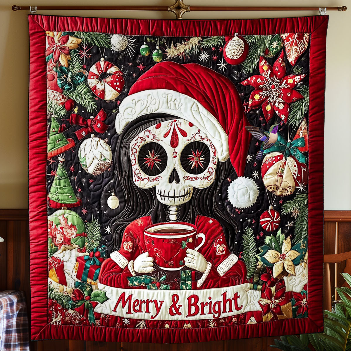 Mexican Santa Skull WY0712040CL Quilt