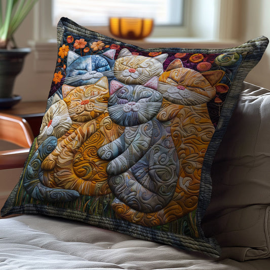Cozy Sleeping Cat Family WY2701022CL Quilt Pillow Case
