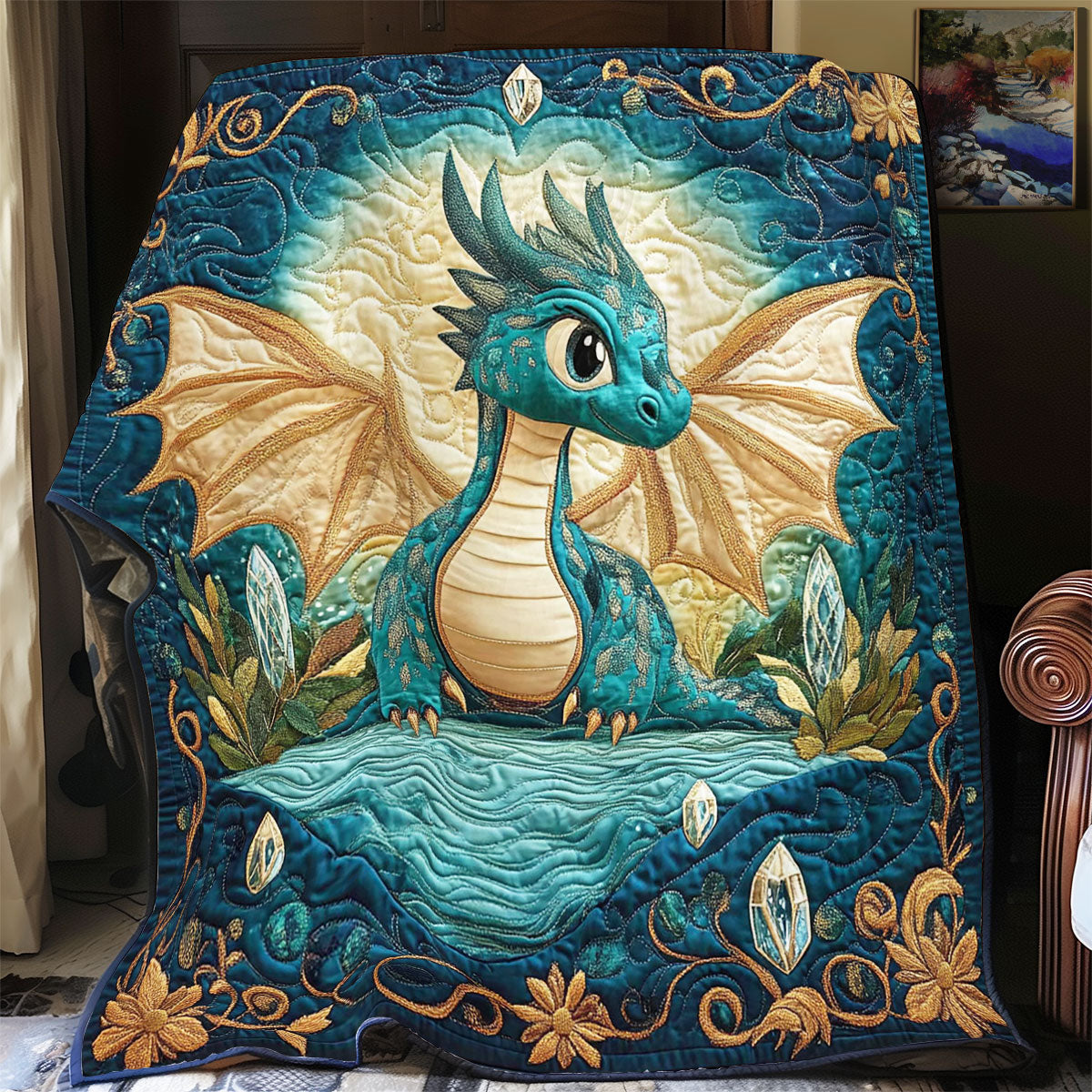 Mystic Dragon In Night WY0202034CL Quilt