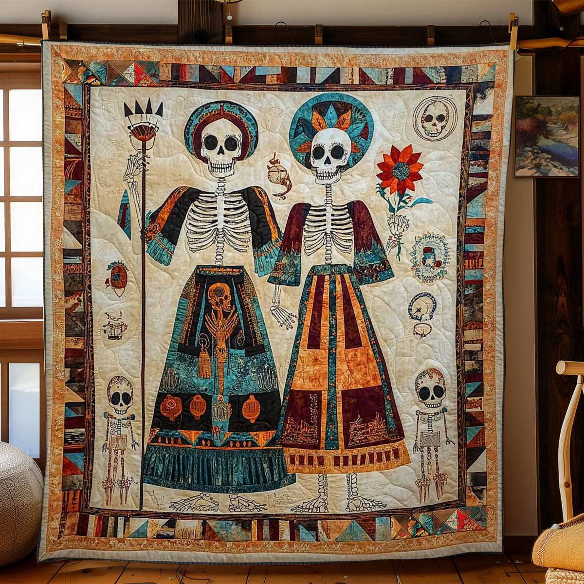Day Of The Dead Tribal Spirits WN2610033CL Quilt