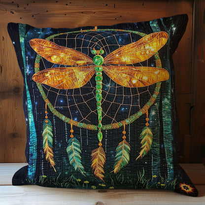 Gold Dragonfly Dreamcatcher WY0412080CL Quilt Pillow Case