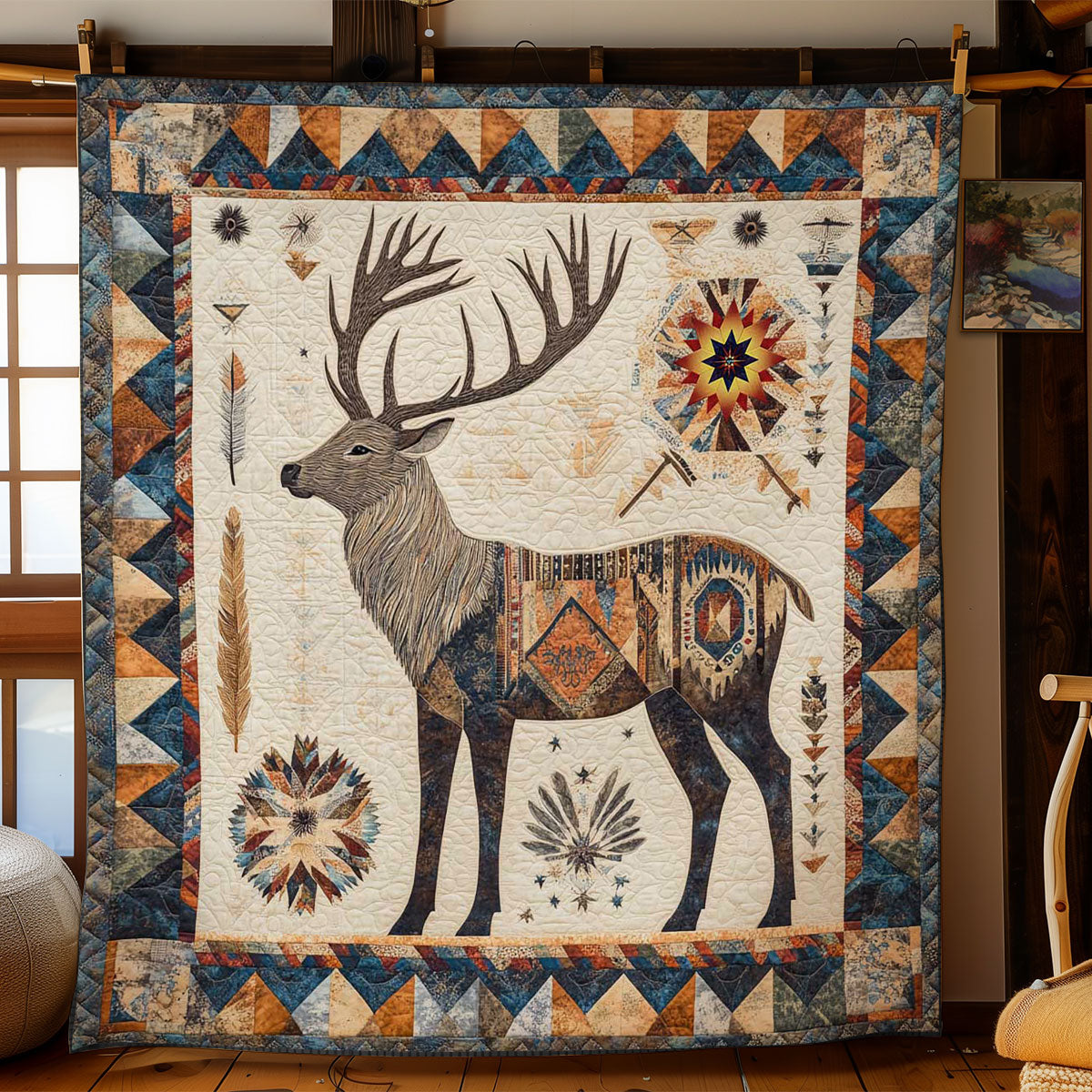 Deer Native American WN2311088CL Quilt