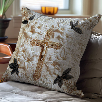 White Gold Cross WY2212061CL Quilt Pillow Case