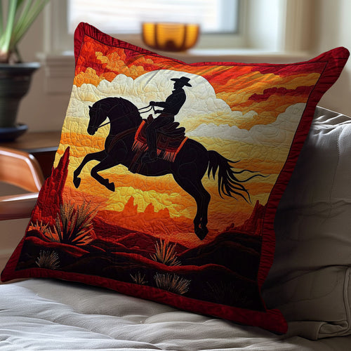 Cowboy In Sunset WY0101005CL Quilt Pillow Case