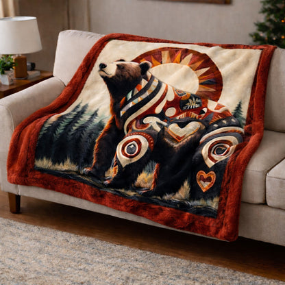 Native Bear KL2401007CL Faux Fur Throw Blanket