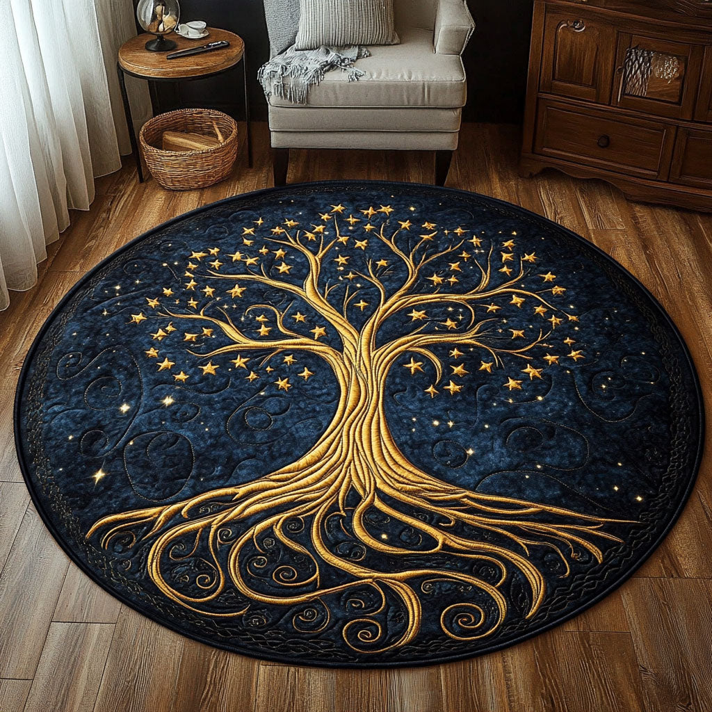 Celestial Roots WY1703073CL Quilted Round Mat