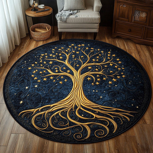 Celestial Roots WY1703073CL Quilted Round Mat