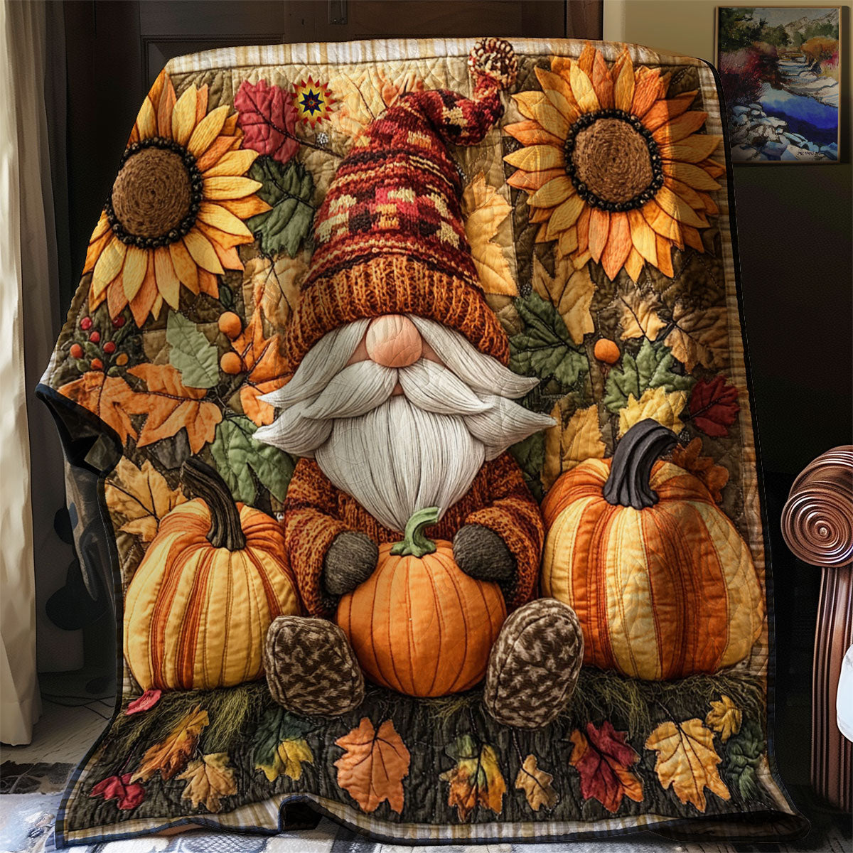 Gnome’s Pumpkin Haven WJ2412009CL Quilt