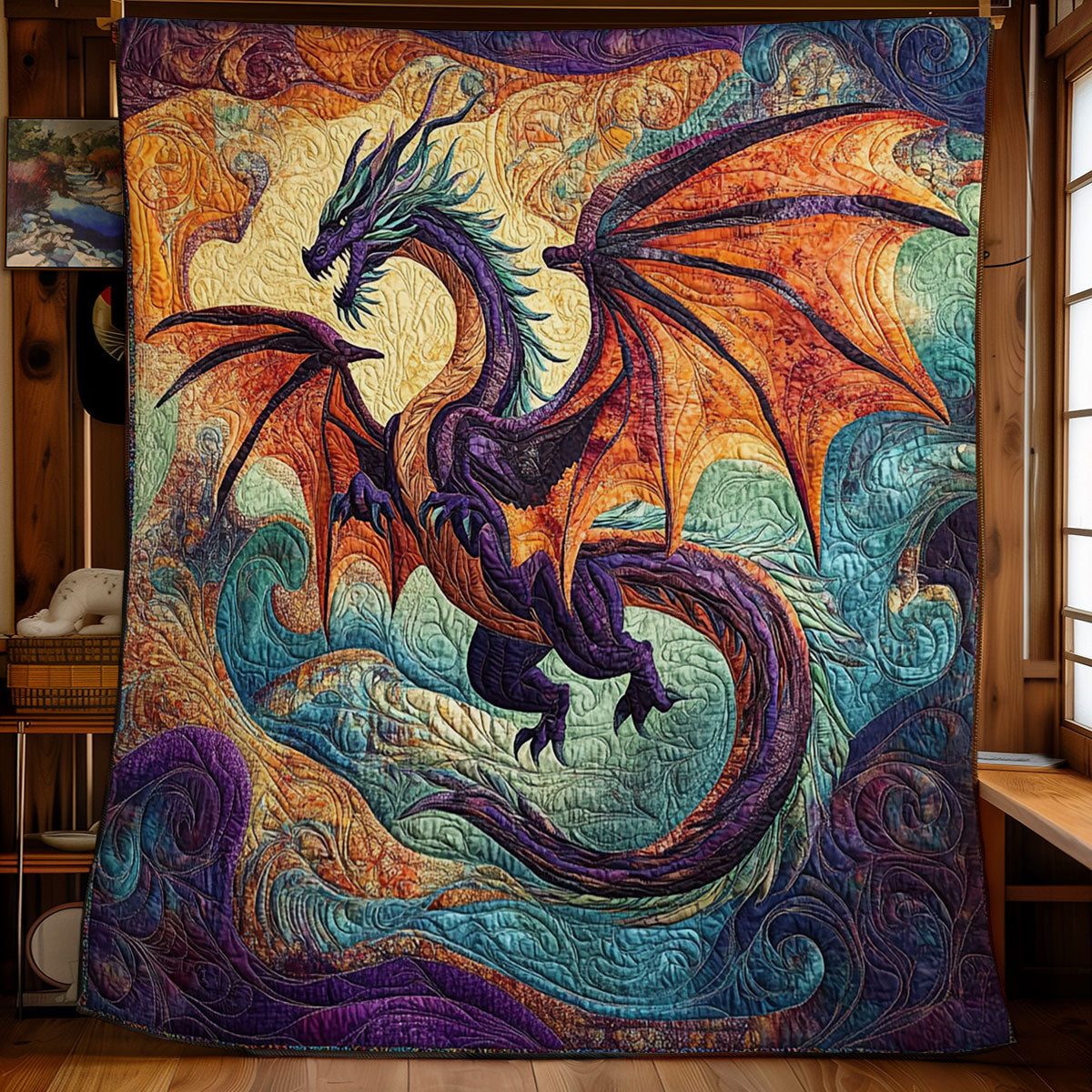 Dragon Abstract WY0602133CL Quilt