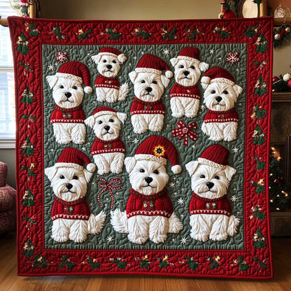 Bichon Christmas Collection WP0411003CL Quilt