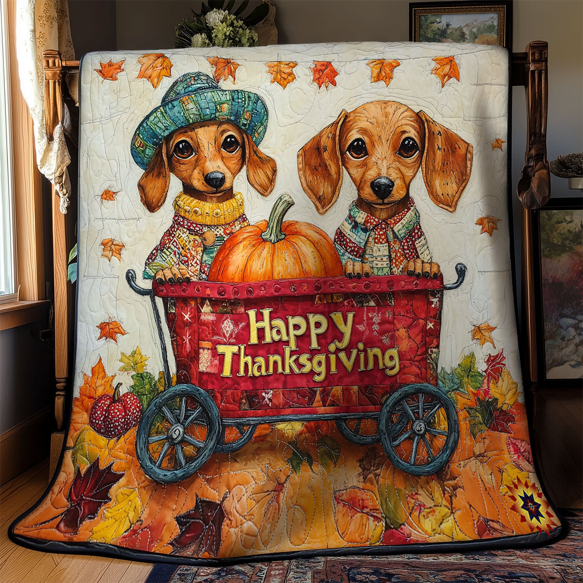 Dachshund Thanksgiving WY1911098CL Quilt