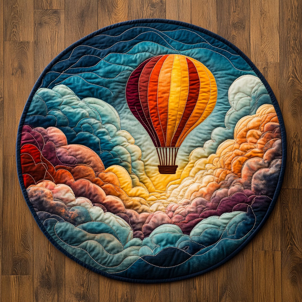 Hot Air Balloon WJ1903052CL Quilted Round Mat