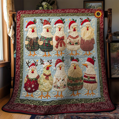 Christmas Chickens WN1411054CL Quilt