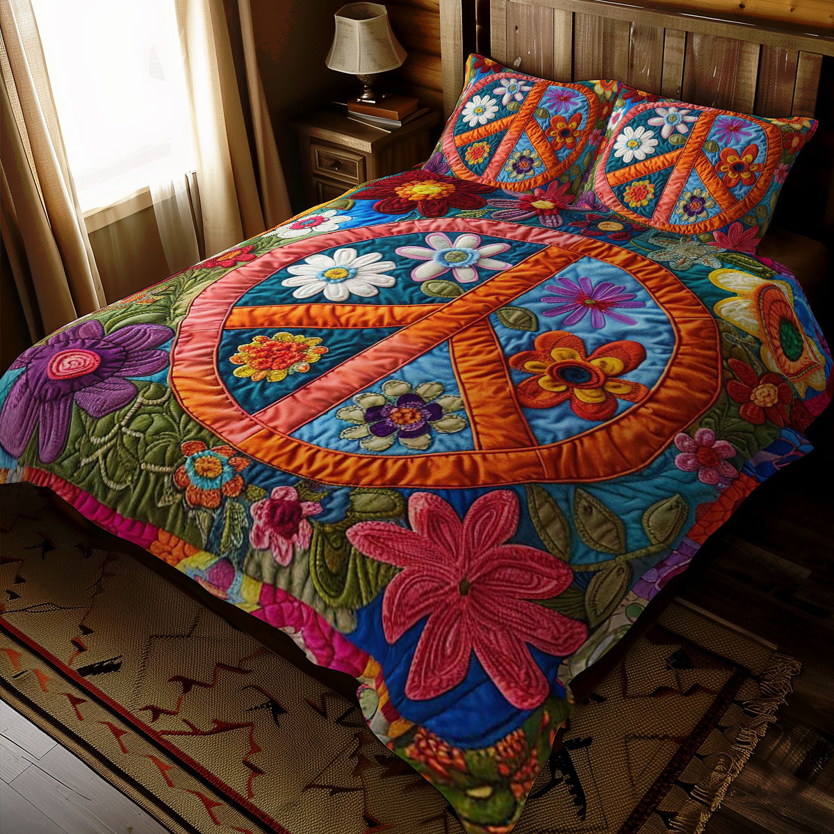 Trippy Hippie Sign WJ2709029CL Duvet Cover Set