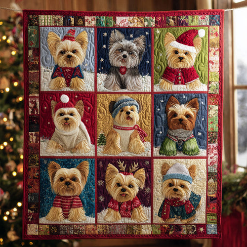 Yorkie Christmas CW2110025CL Quilt