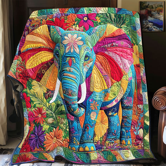 Patchwork Portrait Elephant WY2312051CL Quilt