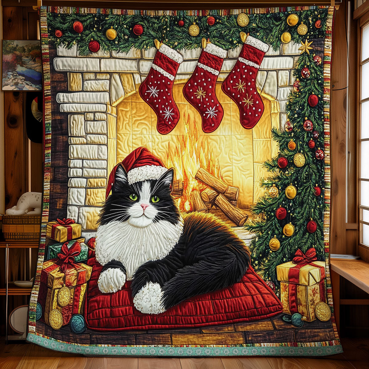 Relax Cat Christmas WX1811041CL Quilt