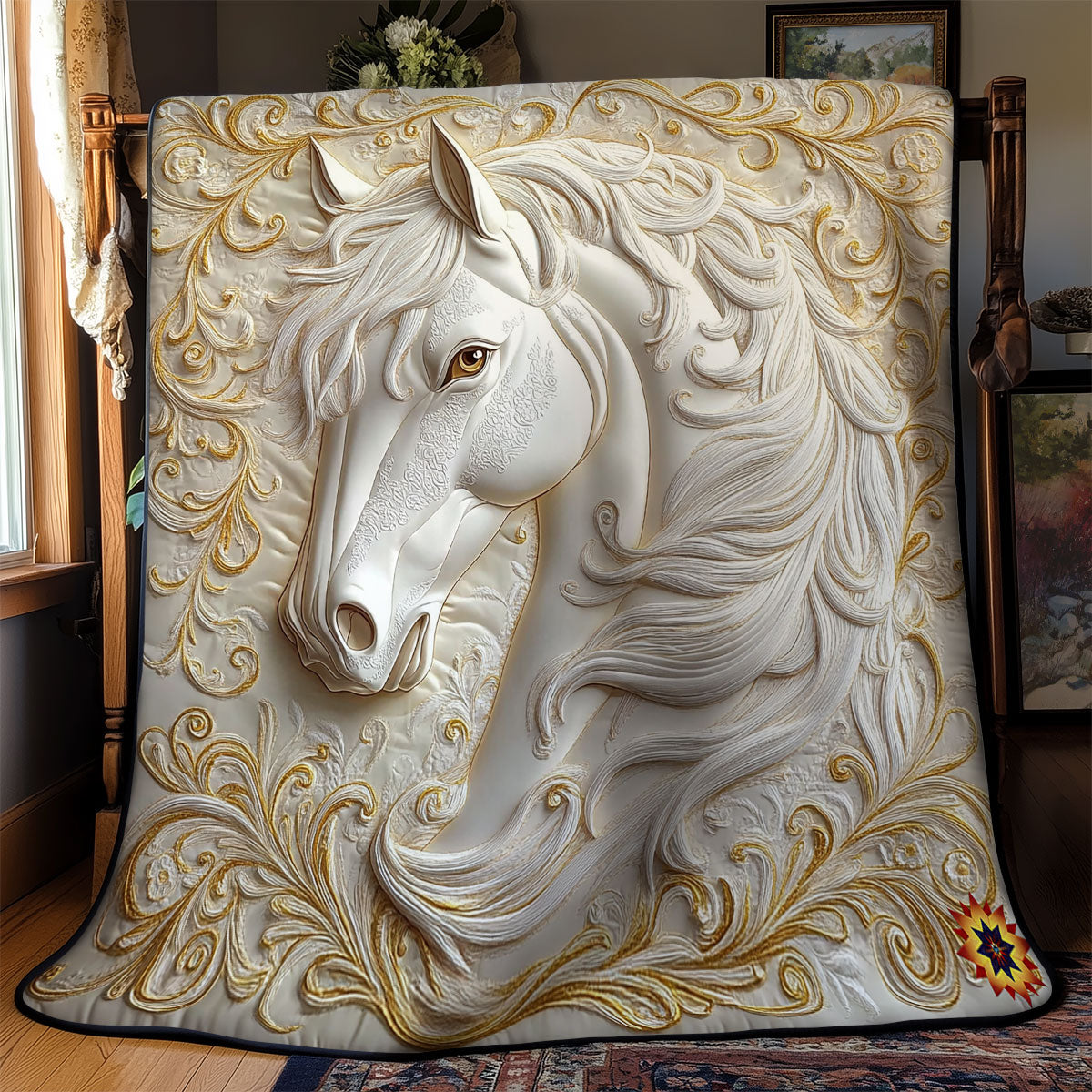 White Gold Royal Horse WY1411010CL Quilt