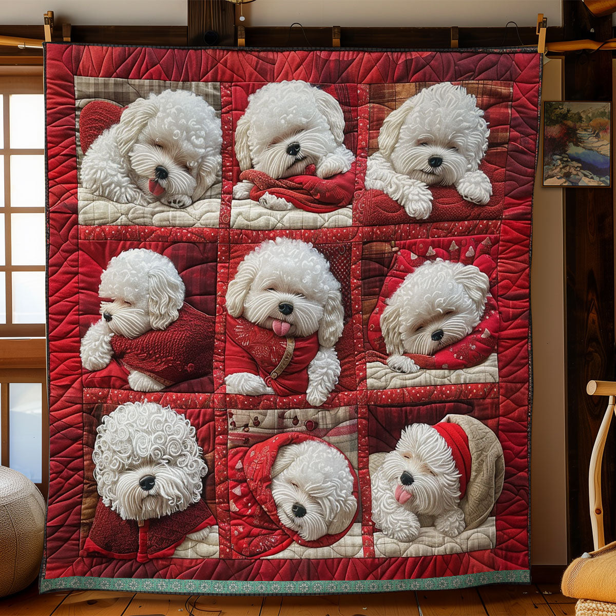 Bichon Frise Lazy WN1209074CL Quilt