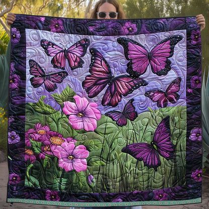 Purple Butterflies WJ2409020CL Quilt