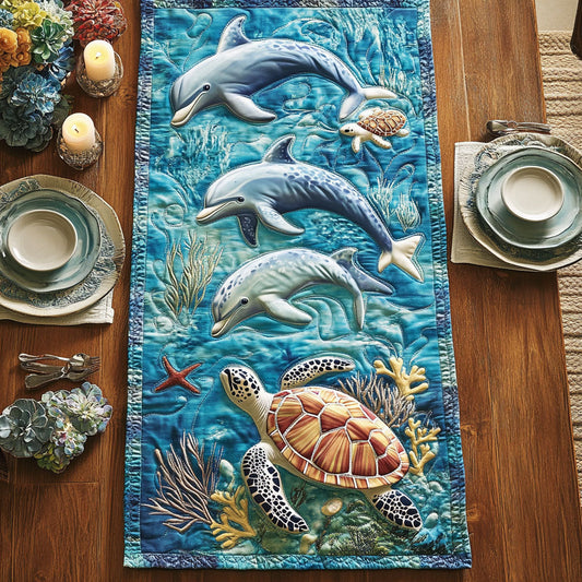 Marine Life CW3105626CL Quilted Table Runner