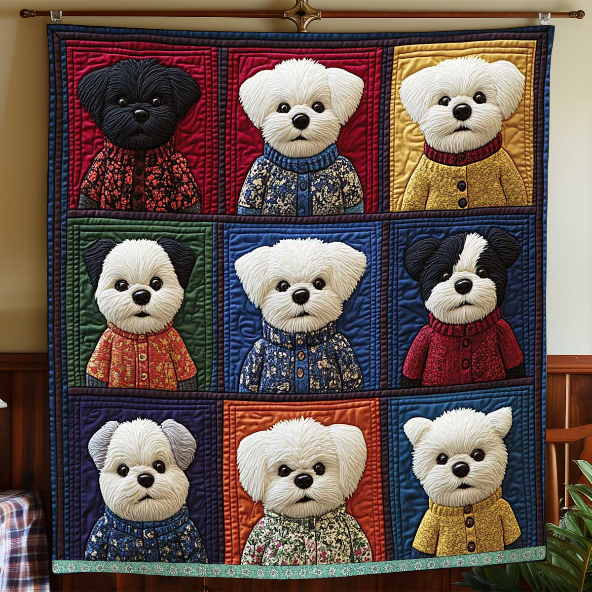 Lovable Winter Bichon WP1709008CL Quilt