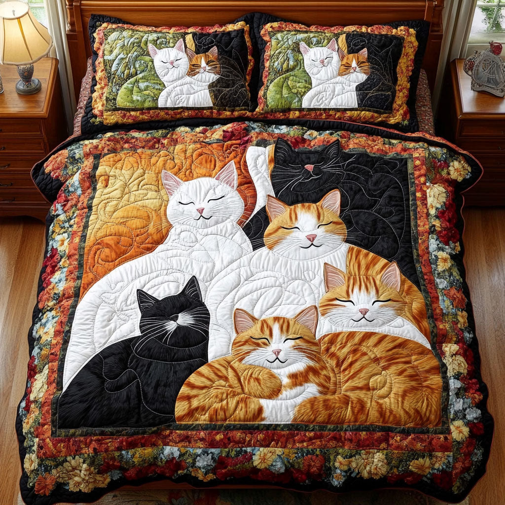 Cozy Cat Family WY2101012CL Duvet Cover Set