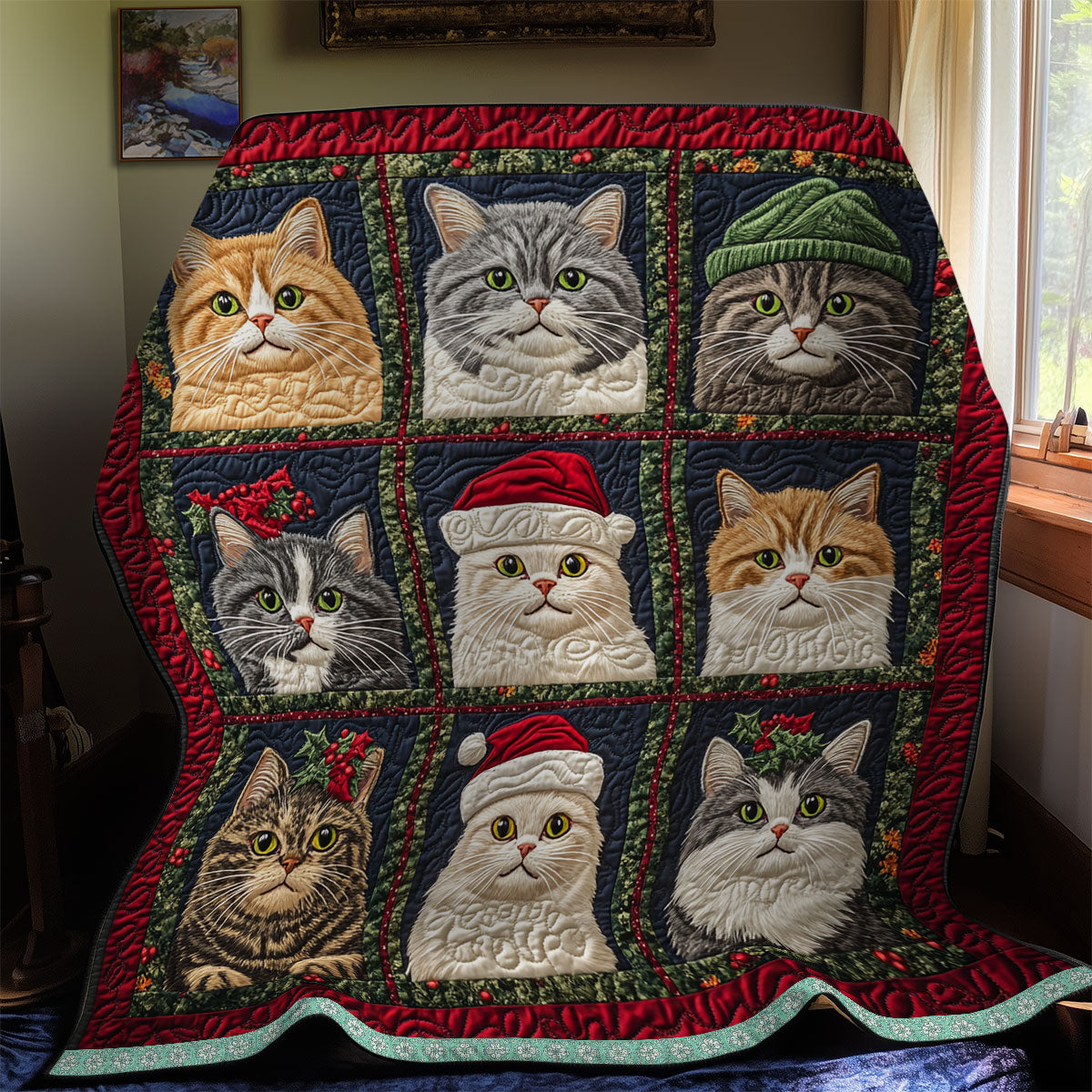 Cat Patchwork WX2211007CL Quilt