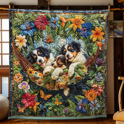 Puppies In The Garden WJ2809016CL Quilt