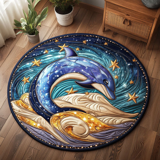 Dreamy Dolphin CW1205083CL Quilted Round Mat